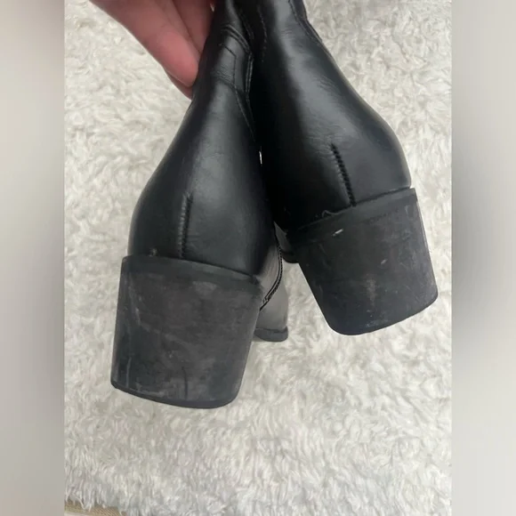 Black Western Embroidered Knee High Cowboy Boots Pointed Toe Festival Boots - Picture 10 of 16